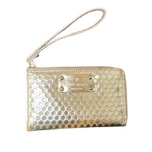 Kate Spade Gold Textured Wristlet